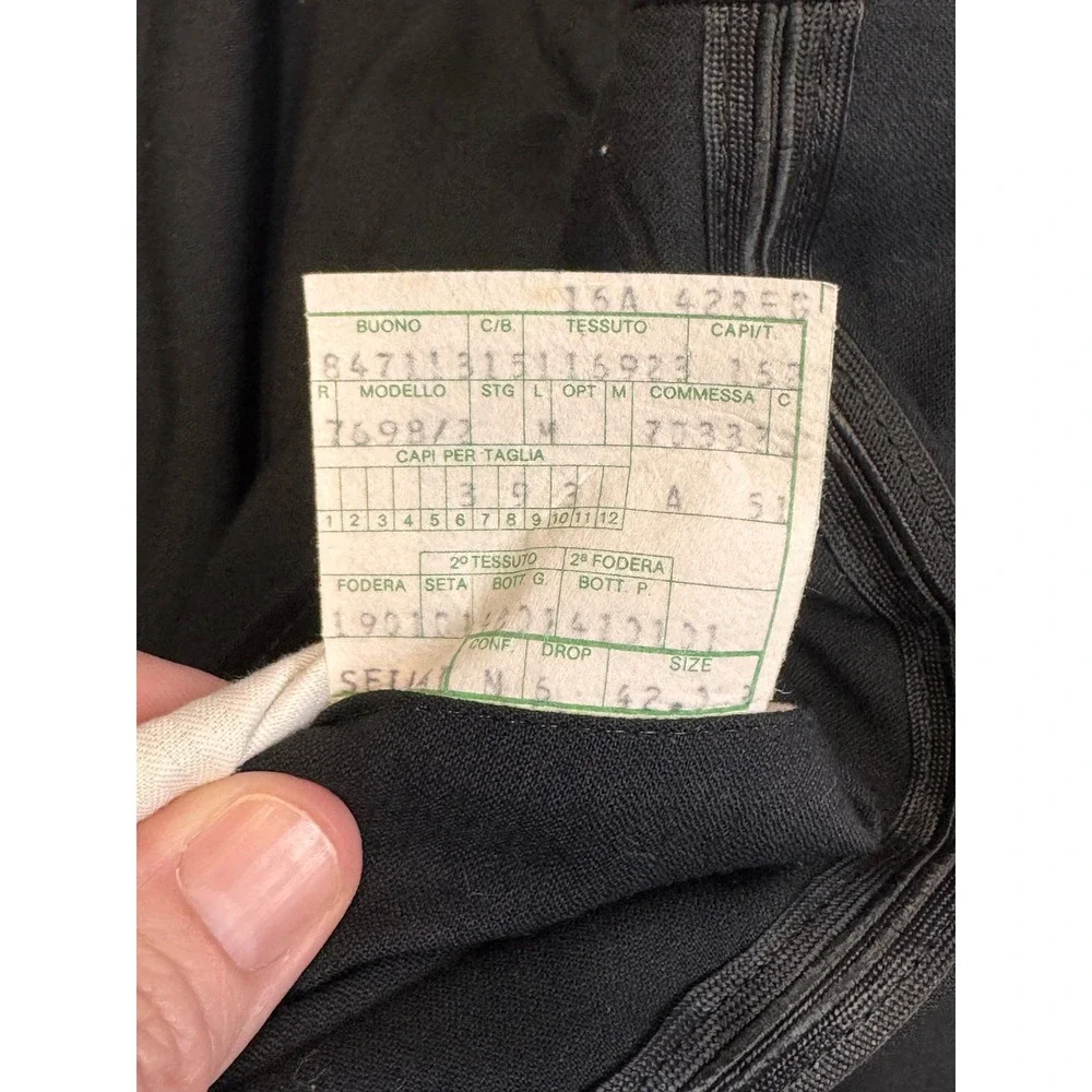 Vintage Valentino Tuxedo Pants Wool Blend Black Pleated Side Stripe Mens Size 35